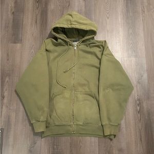 Brandy Melville Green Hoodie Zip Up